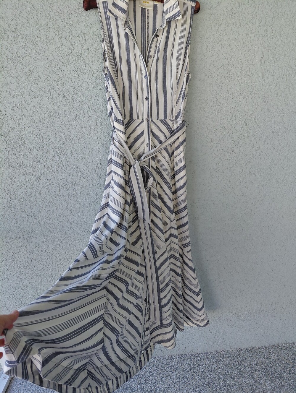 Maeve Anthropologie Coastal Stripe Maxi Shirtdress - Picture 3 of 11